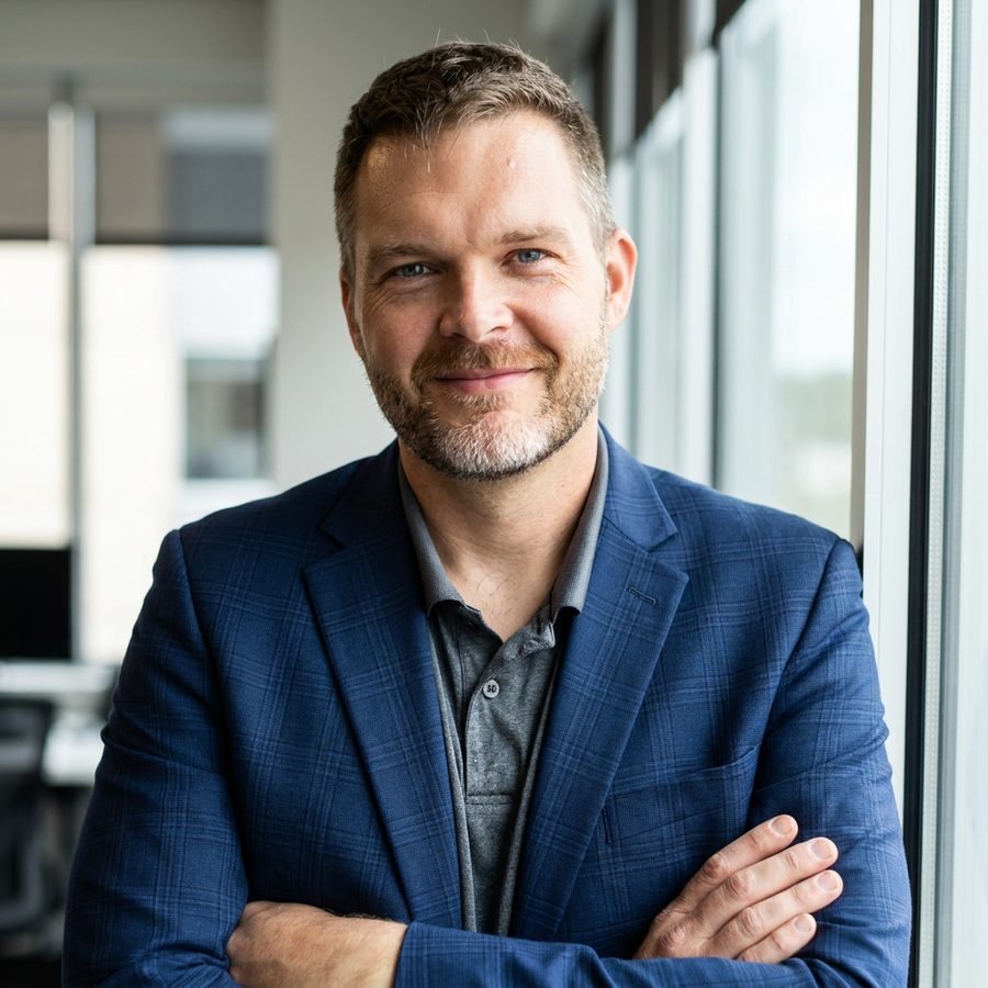 Frédéric Fortin, coach d'affaires, à son bureau